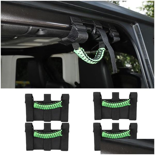 Autres accessoires d'intérieur Poignée supérieure Barre de sécurité Poignées de maintien pour Jeep Wrangler Jl Jk Tj 1997 Upblack Green Drop Delivery Automobil Dhz8M