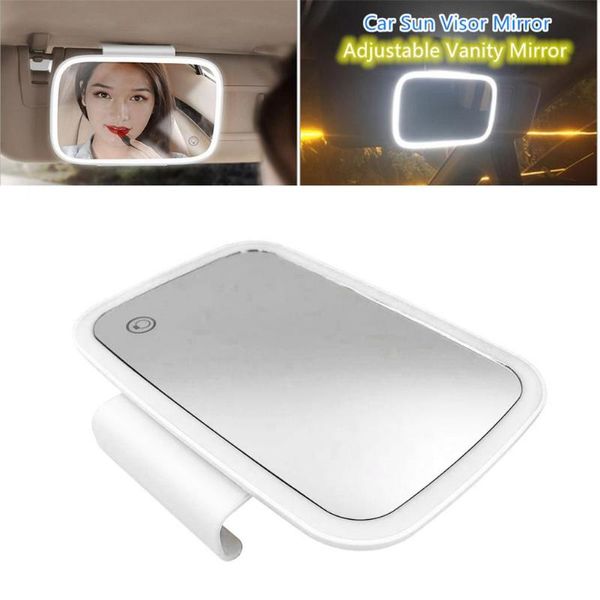 Autres accessoires d'intérieur Miroir de pare-soleil de voiture universel, interrupteur tactile de maquillage LED, miroir HD haute transparenceAutre