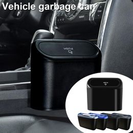 Otros accesorios interiores Tapa abatible universal Organizador de cubo de basura Colgando Coche Basura Basura Can Auto Stowing Tidying Contenedor de residuos