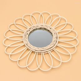 Autres accessoires intérieurs tenture murale miroir canne tissé rotin Art Pography Prop pour dames fillesautre