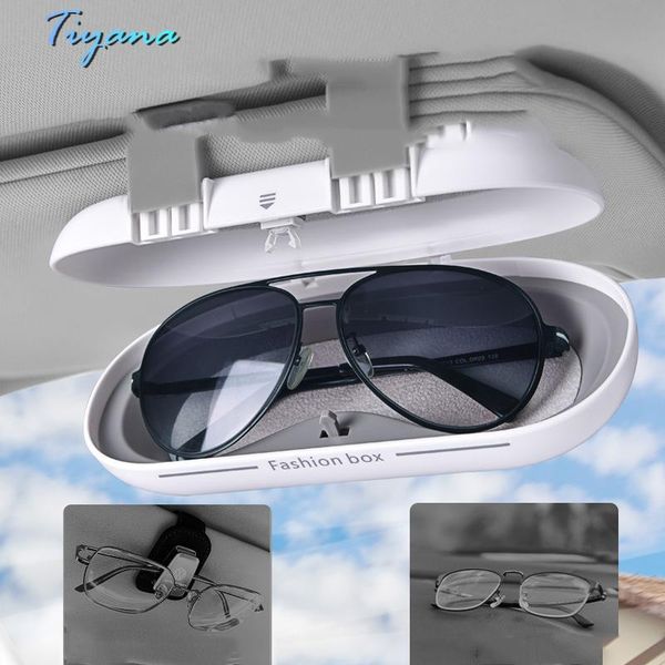 Otros accesorios interiores Decoración de coche blanca Gafas de sol Estuche para gafas Techo Parasol Tarjetero Mini Cooper Juke Caja de almacenamiento