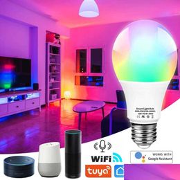 Andere interieuraccessoires WiFi Smart Led Light BB Lighting E27 Tuya Lamp 220V RGBCW 18W Alexa voor Home Drop Delivery Mobile Motory Dhvok