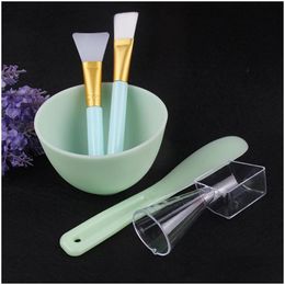 Andere items 2021 Nieuwe DIY Sile Facial Masks Making Bowl with Stick Brush Lepel Cosmetic Tools Mask Beauty Tool Homemade Drop Delivery DHKQF