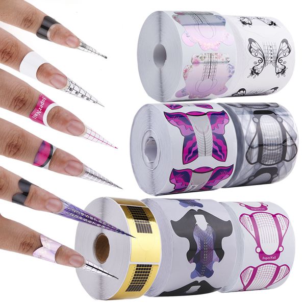 Otros artículos, 500 Uds., molde para formas de uñas, puntas acrílicas de fibra, manicura francesa con plantilla, papel de Gel UV inferior, herramienta de arte DIY 230619