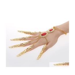 Andere items vingerset Indiase dansaccessoires Ring armband Show Props Long Fingers Drop levering Health Beauty Nail Art Dhzvi