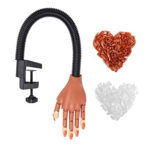 Other Items Practice Hand for Acrylic Nails Flexible Nail Hands Training Movable Maniquin with 100 or 200PCS Tips 230909