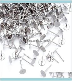 Andere sieraden bevindingen componenten sieraden ander 500 stks 4 5 6 8 mm roestvrij staal blanco post oorrangbasis pins cabochon cameo4969788