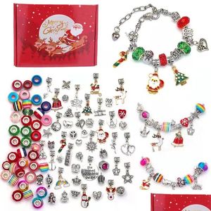 Autres ensembles de bijoux DIY de Noël avec boîte à forfait rouge comme présente 100pcs CHARM Perles Pendant Fit 16Add5cm Chaîne de serpent Charmes Accesso DH2S8