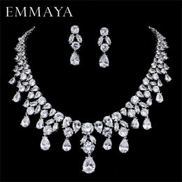 Autres ensembles de bijoux EMMAYA marque ensemble de bijoux pour femme Long collier pendentif boucles d'oreilles en cristal perles de mariage bijoux de mode cadeau 220921