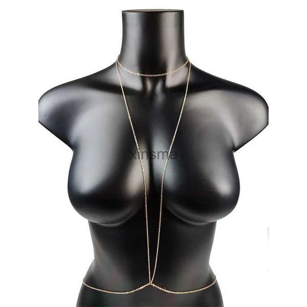 Otros conjuntos de joyas Cadena de cuerpo de moda Cadena de cintura Joyería de cuerpo sexy Collares simples Cadena de vientre para mujeres Accesorios de vestido de bikini Regalo de pareja YQ240204