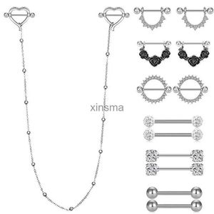 Overige Sieraden Sets Mode Lange Ketting U Hartvormige Tepelring Sexy Vrouwen Lichaamssieraden 1 paar Tease Europa en Amerika Vrouw Tepelpiercing YQ240204