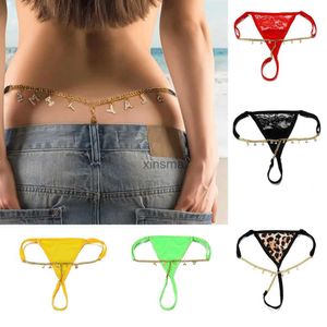 Overige sieradensets HOT Sale Dames Aangepaste String met letternaam Personaliseer G-String Slipje Ondergoed Taille Body Chain Kanten Thongs Sieraden Cadeau YQ240204