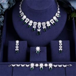 Andere sieraden Sets Jankelly Nigeria 4pcs Bridal Zirconia For Women Party Luxury Dubai ketting oorringa ringen CZ Crystal Wedding Sieraden Sets 220921