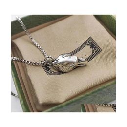 Andere sieradensets Luxe kettingontwerper Bracelet vrouwelijk roestvrij staal paar hart v gouden stukje ketting hanger m61084 nek gif dhpjk