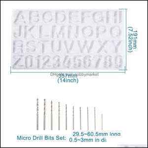 Andere sieraden gereedschap apparatuur DIY Sets met Sile Mods voor UV-hars Epoxy Making Letter AZ en nummer 09 Roestvrij Stell Bevindingen Drop Deli