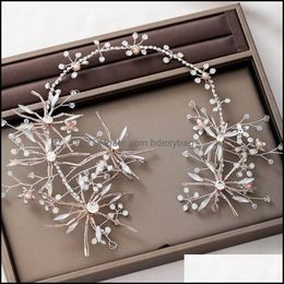 Andere sieradenkorte Foruseven Handgemaakte Zink Alloy Rhinestone Hoofdband Vrouwen Haarband Wedding Haar Sieraden Party Headpeice Bride Aessories JL D