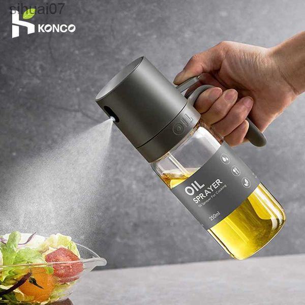 Autre cuisine de cuisine 1 / 2pcs Bouteille de pulvérisation d'huile 250 ml Borosilicate en verre Huile de cuisson Dispensateur d'huile d'olive pour la salade frit à l'air yq2400408