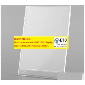 Andere Keuken Eetbar 100 Stuks Kantoor Acryl A6 Display Folder Stands Teller Plastic Voor Mes Board Menuhouder Zakelijk Poste Dhwtd ZZ