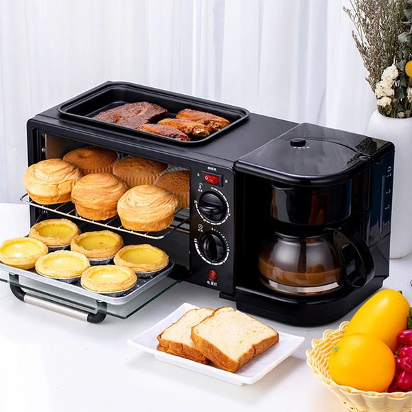 Autre cuisine barre à manger 3 en 1 multifonction petit-déjeuner machine machine rôti pain grille-pain four électrique appareils y231113