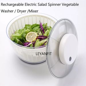 Andere Keuken Eetbar Automatische Elektrische Salade Spinner Voedselzeven Salade Maken Tool Multifunctionele Groente Wasmachine Salade Groente Droger Mixer 230630