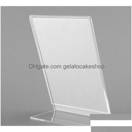 Autre Cuisine Bar à manger Cuisine 100pcs Bureau Acrylique A6 Affichage Dépliant Stands Comptoir En Plastique Pour Mes Conseil Menu Titulaire Busine Dhsvt