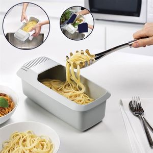 Autre Cuisine Salle À Manger Cuiseur À Pâtes Micro-Ondes Avec Passoire Résistant À La Chaleur Pâtes Bateau Vapeur Spaghetti Nouilles Cuisson Boîte Outil Accessoires De Cuisine 230630