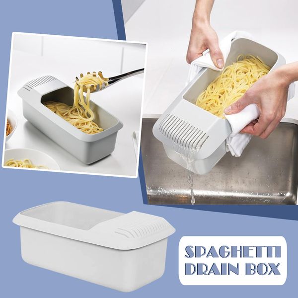 Autre Cuisine Salle À Manger Cuiseur À Pâtes Micro-Ondes Avec Tamis Résistant À La Chaleur Pâtes Bateau Vapeur Spaghetti Nouilles Boîte De Cuisson Outil Accessoires De Cuisine 221203