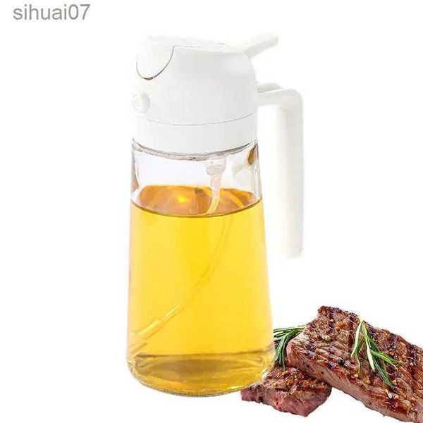 Autre cuisine Dispensateur de barre à manger Bottle de cuisson Dispeller spritzer 470 ml M. Spray à huile et bouteille vers 2 dans 1 Dispensateur d'huile d'olive en vinaigre YQ2400408