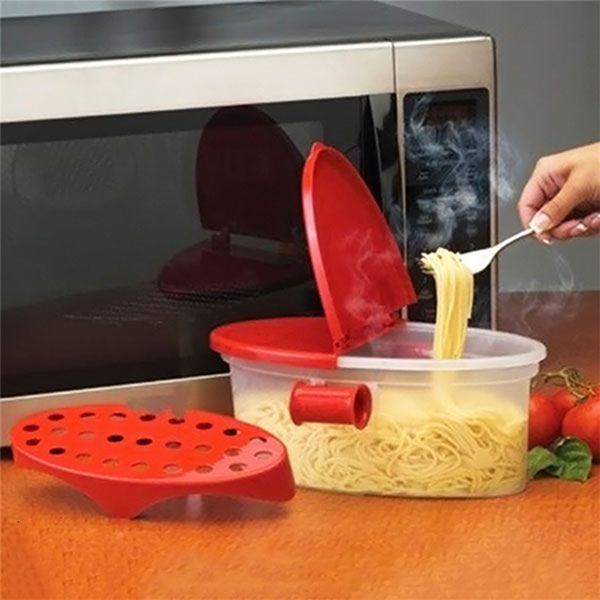 Autre cuisine barre à manger parfait cuiseur à pâtes résistant à la chaleur PP bateau micro-ondes vapeur bateau passoire pâtes micro-ondes outils de cuisine bol à spaghetti a hdh 221203