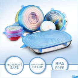 Andere Keuken Eetkamer Bar Sile Fresh Er Keuken Koelkast Fruit En Groente Zesdelige Set Stretch Mtifunctional Stora Bdesybag Dh4Q7