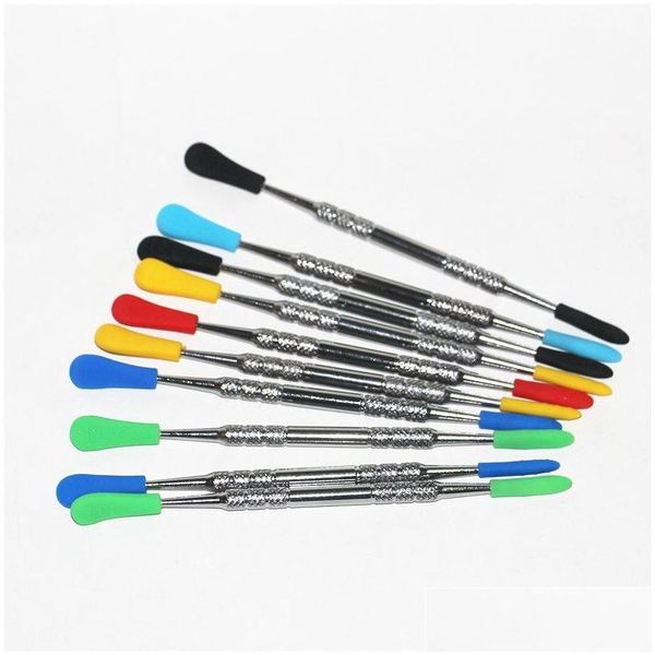 Autre Cuisine, Bar à manger Cire Dabbers Dabbing Outil avec Sile Tips 120Mm Dabber Tuyau en acier inoxydable Nettoyage Drop Delivery Home Gard Dhxe0