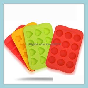 Andere keuken, dineren Home Gardensile Ice Cube Tray MTI kleuren Ronde hartvormige sterren vierkante chocoladeschimmel keukenbar gereedschap LX1872 Drop