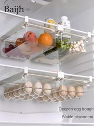 Autre Organisation De Stockage De Cuisine Fruits Alimentaire Boîte En Plastique Transparent Réfrigérateur Organisateur Glisser Sous Étagère Tiroir Rack Titulaire Réfrigérateur 221205