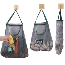 Andere keukenopslagorganisatie herbruikbare keuken hangende mesh tas huis fruit en groente opbergnetzak voor gember knoflook aardappelen uien 230503
