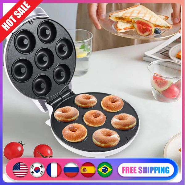 Otras herramientas de cocina 110240V Parrilla eléctrica Donut Maker 7hole 1200W Máquina de pan portátil Dispositivo antiadherente EUUS Enchufe Uso en el hogar 231026