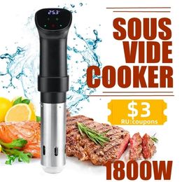 Andere keukengereedschap 1800W IPX7 Waterdichte vacuüm Sous Vide Cooker Immersion Circulator Nauwkeurige koken met LED Digitale display Slow Cooker -verwarming 221010