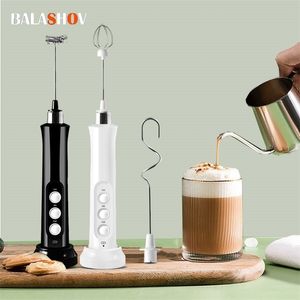 Autres outils de cuisine 3 en 1 Portable rechargeable électrique mousseur à lait mousseur à main mousseur haute vitesse boisson mélangeur café mousseur baguette 221010