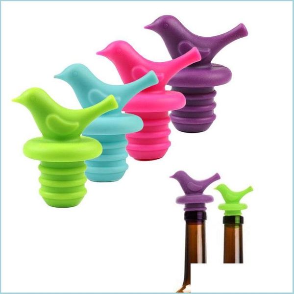 Otras herramientas de cocina Bird Sile Bottle Cap Wine Stopper Red Er Kitchen Bar Tool Champagne Storage Plug Drop Delivery 2021 Home Garden K Dh7Yg