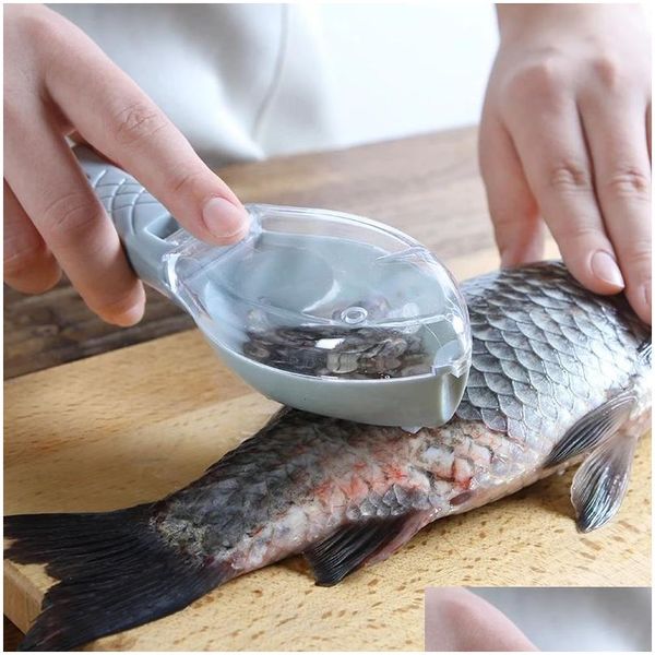 Autres outils de cuisine Écailles de poisson Brosse à peau Scra Râpe Démontage rapide Couteau Nettoyage Peeling Grattoir Détartreur Drop Livraison Accueil Garde Otvty