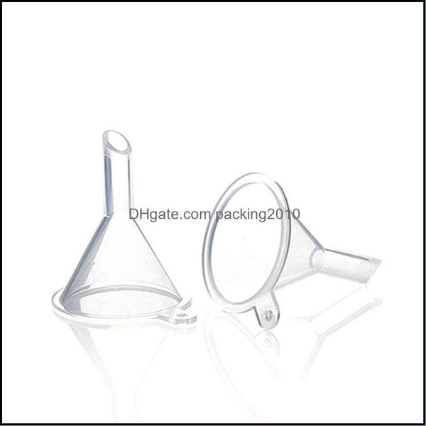 Otras herramientas de cocina Bar de comedor de cocina Jard￭n de casas Mini embudos de pl￡stico transparente para fragancias Aceites esenciales Mezcla Botella de laboratorio de arte de arena por por