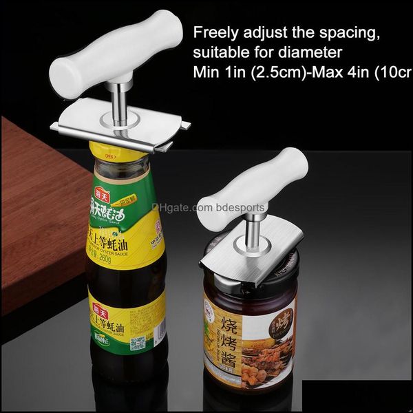 Autres outils de cuisine Cuisine Salle à manger Bar Maison Jardin Réglable Ouvre-boîte Bouteille manuelle en acier inoxydable pour les mains faibles Accessori facile à saisir