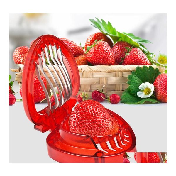 Autres outils de cuisine Fabrication de bricolage Trancheuse à portion égale en acier inoxydable Lame tranchante Stberry Cake Color Box Drop Delivery Home Garden Dini Otv1A