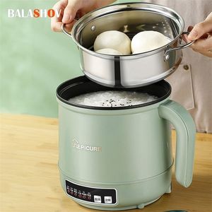Other Kitchen Tools Mini Multifunction Electric Cooking Machine 17L SingleDouble Layer Pot Intelligent Electric Rice Cooker Nonstick Pan Pots 221010