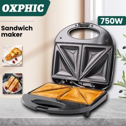 Ander keukengereedschap OXPHIC 750W ontbijtmachine zandmaker broodroosters voor het roosteren van 4 sneetjes driehoekig brood Kookoppervlak met anti-aanbaklaag 231118