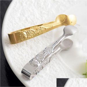 Autres outils de cuisine Rose gravé Mini Tong Sugar Ice Clip Bar Tool Drop Livraison Home Garden Dining Dhyth