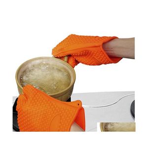 Autres outils de cuisine Organisateur de sile Gants de chaleur insaturés Clip de plaque de four à micro-ondes Antiscald Épaissir Mitt Jja224 Drop Delivery Home Ga Ot0Mp