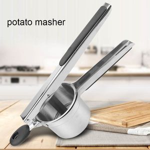 Ander keukengereedschap Siliconen handvat Roestvrij staal Aardappelstamper Aardappelpers Banaan Knoflook Gemberpasta Crusher Babyvoeding Citroen Sinaasappelsap Maker ZL0943