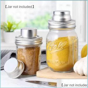 Autres outils de cuisine en acier inoxydable Mason Jar Shaker couvercles Caps pour cocktail farine mélange épices sucre sel poivre outils de cuisine FY0419 Dhjsv