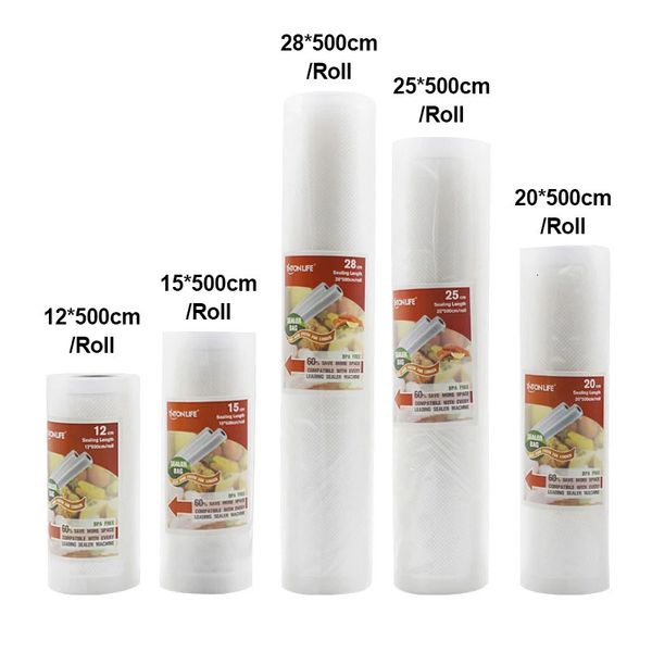 Autres outils de cuisine Tinton Life Scellant sous vide alimentaire Sacs d'économie de stockage Rouleaux en plastique sous vide Sacs de 5 tailles pour scellant pour garder les aliments frais 231114