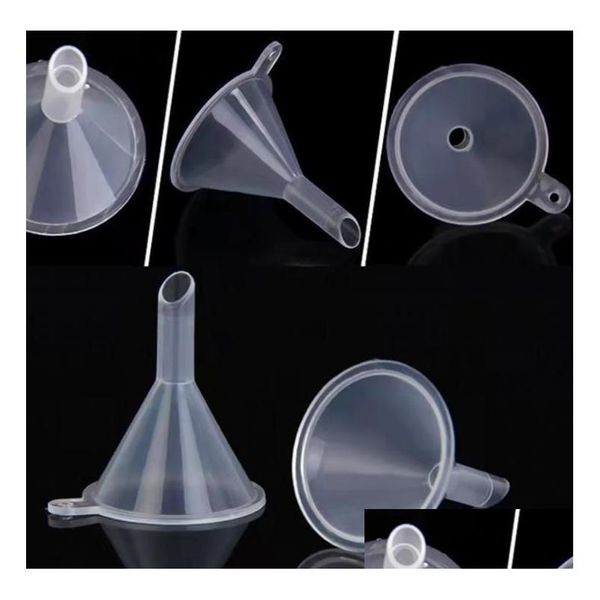 Otras herramientas de cocina Transparente Mini Plástico Pequeños embudos por líquido Aceite esencial Relleno Barra de embudo Herramienta de comedor Sn3246 Drop Deliv DH3GU